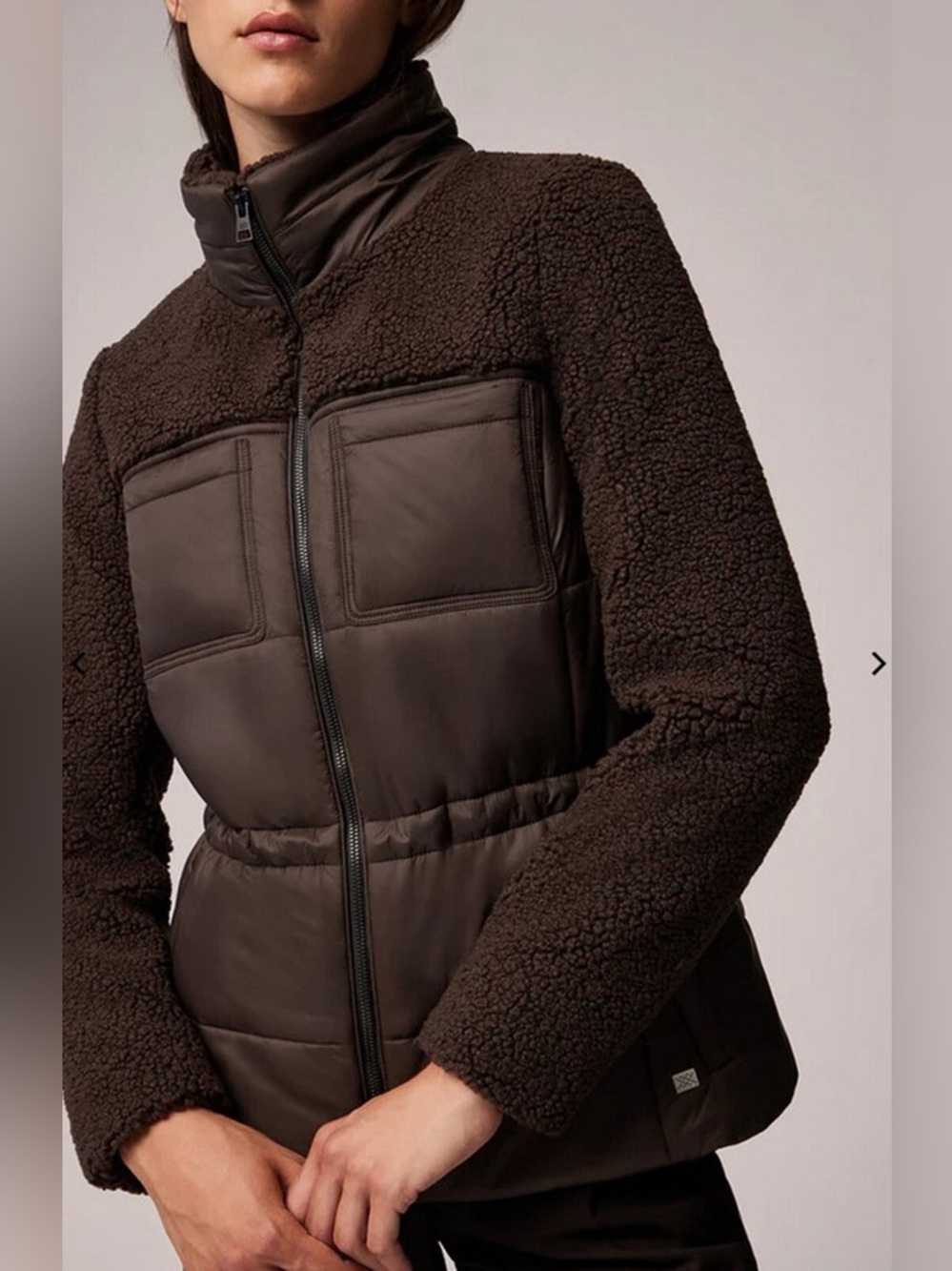 Soia & Kyo IZZIE Sherpa Puffer Hybrid Zip Front Jacket